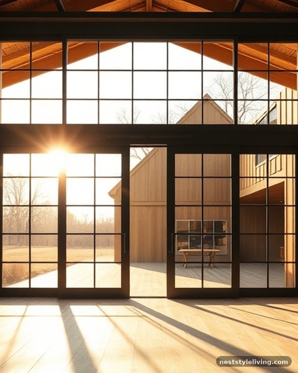 1. Floor-to-Ceiling Steel Pivot Doors