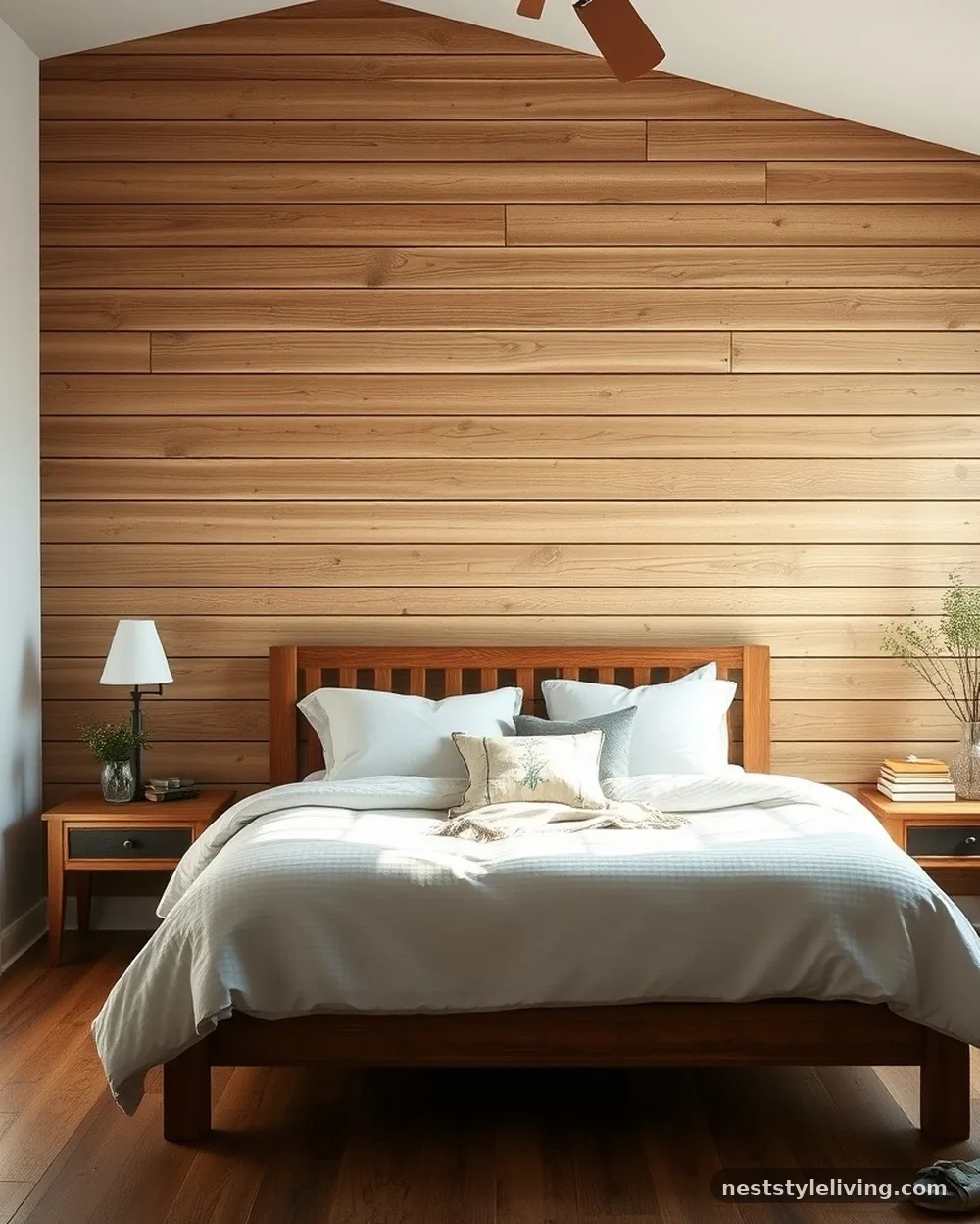 Reclaimed Wood Shiplap Accent Wall - 14 Cozy Farmhouse Bedroom Ideas You'll Want to Copy
