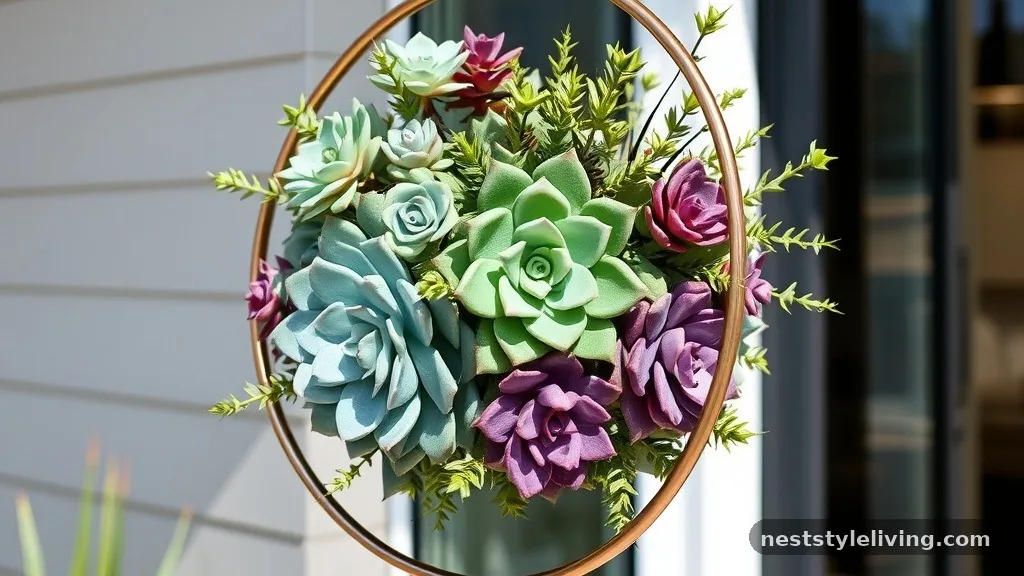 Copper and Succulent Wreath - 16 Christmas Wreaths to Make Your Door Stand Out