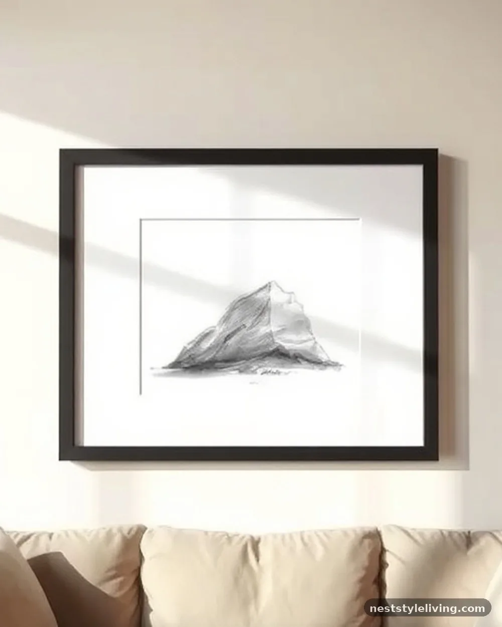 Oversized Custom Matting - 15 Living Room Wall Art Ideas That Look Expensive