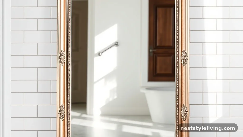 Oversized Pink Floor Mirror - 15 Pink Bathroom Designs That Make Every Space Pop