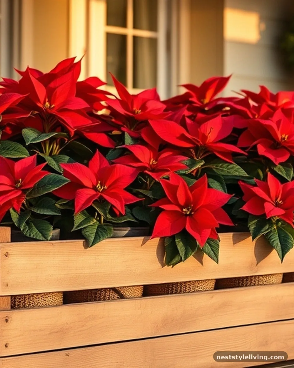 Potted Poinsettias - 19 Christmas Front Porch Decor Ideas to Wow Guests