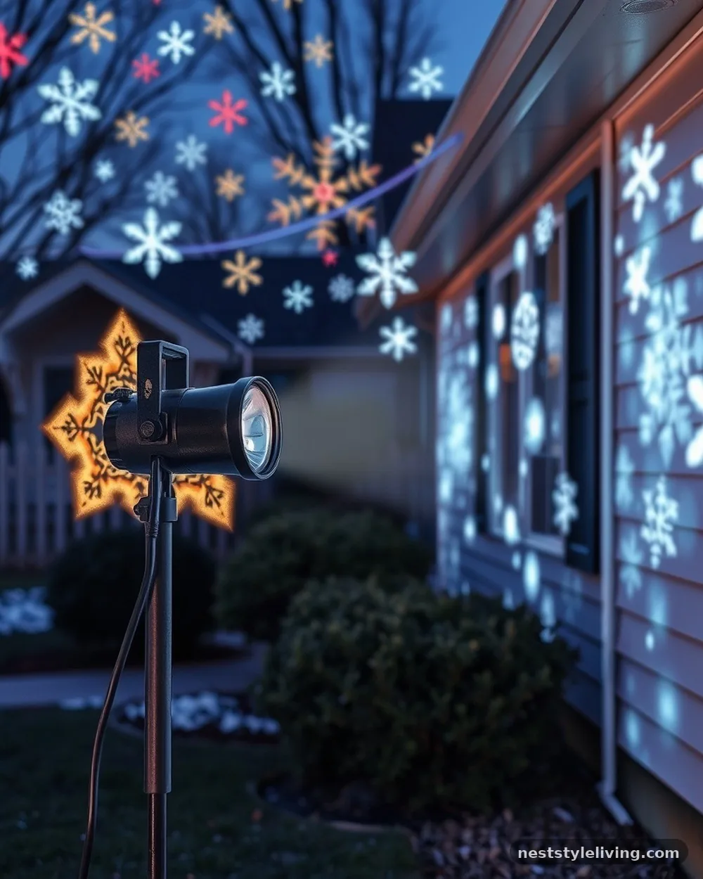 Projector-Based Light Displays - 20 Outdoor Christmas Decorations to Brighten Your Yard