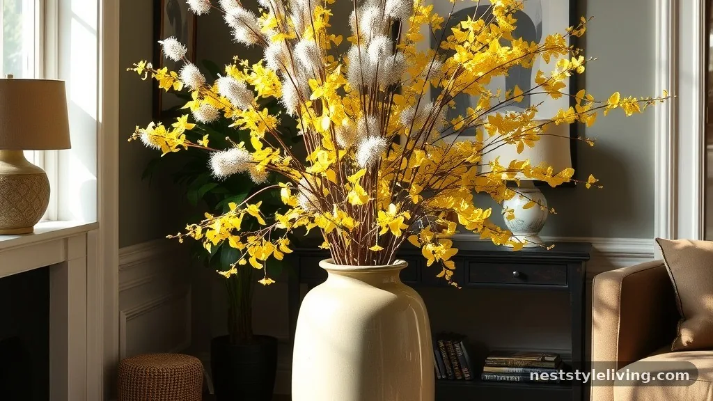 Pussy Willow and Forsythia Branches - 18 Winter Floral Arrangements for a Magical Home