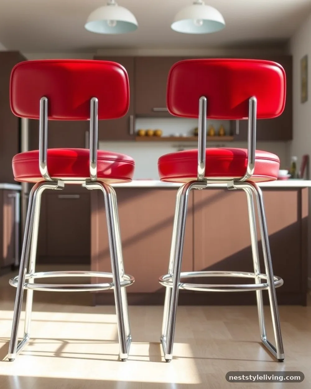 Retro-Style Diner Stools - 21 Retro Kitchen Ideas for a Stylish Vintage Look