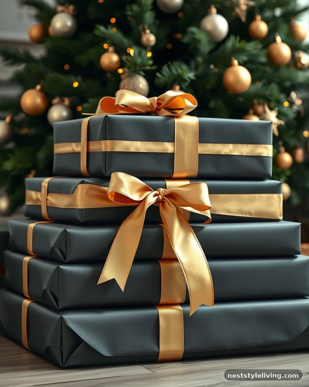 Custom-Wrapped Gifts as Decor - 18 Classy Christmas Decor Ideas That Look Expensive