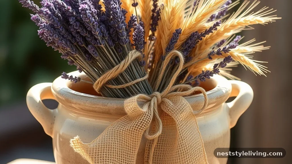 Dried Lavender and Wheat Sheaves - 18 Winter Floral Arrangements for a Magical Home