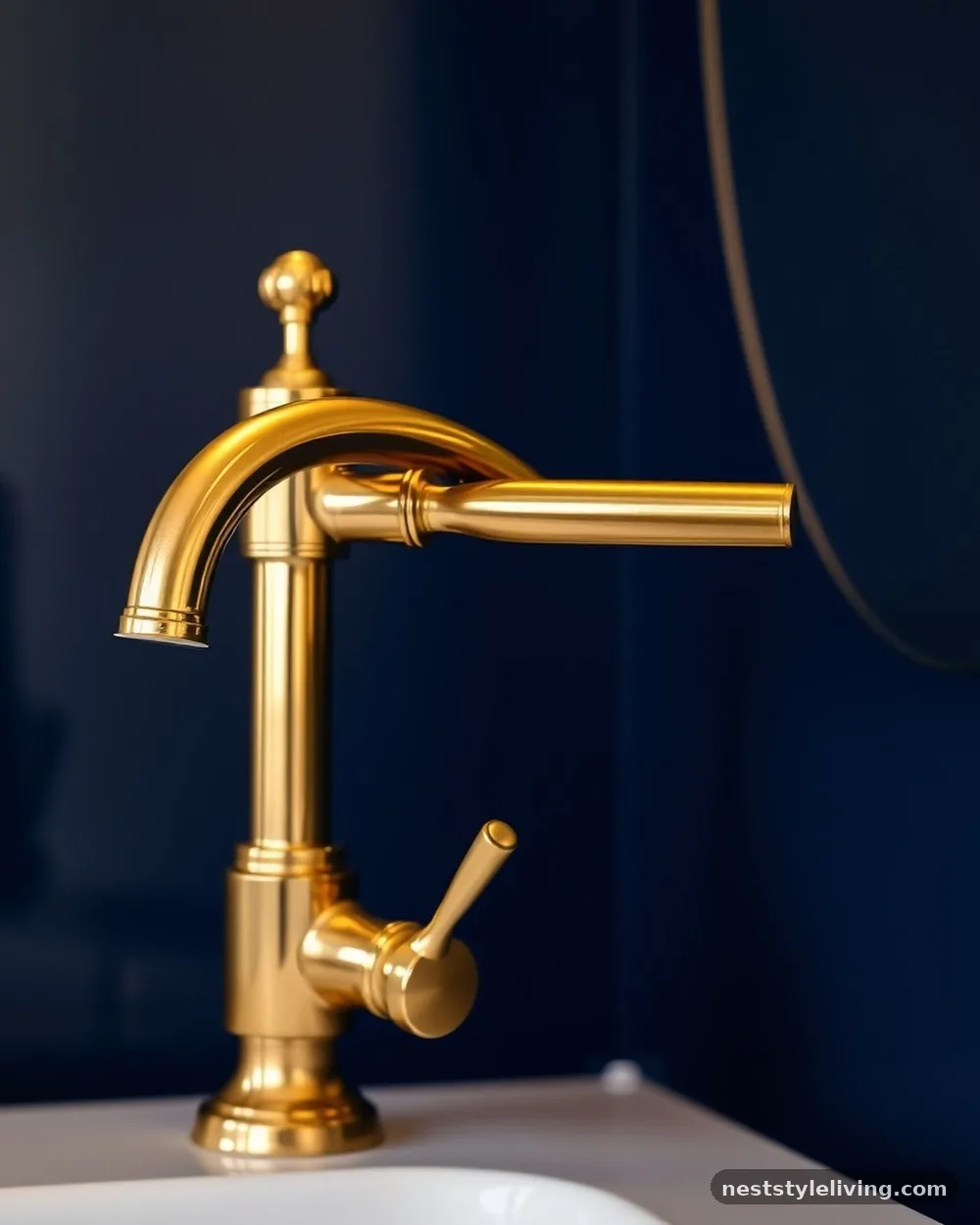 Gold Faucet Hardware - 23 Half Bathroom Design Ideas That Make a Big Impact