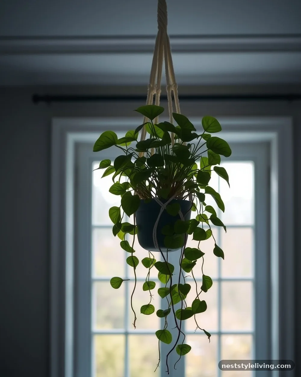 Hanging Plants in Macramé Hangers - 15 Dark Boho Bedroom Ideas That Feel Moody and Magical