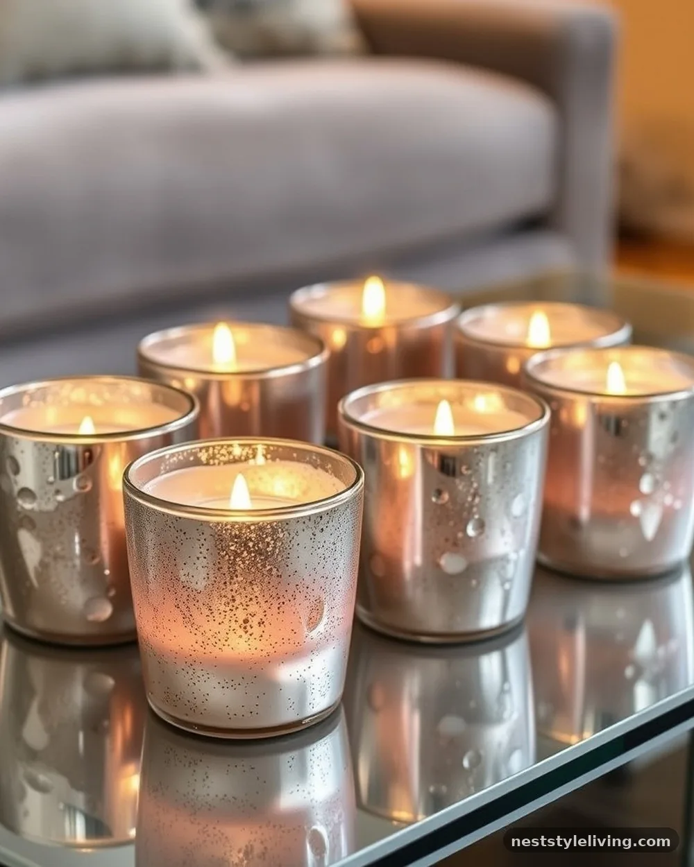 Mercury Glass Votives - 20 Timeless Christmas Home Ideas for Cozy Holidays
