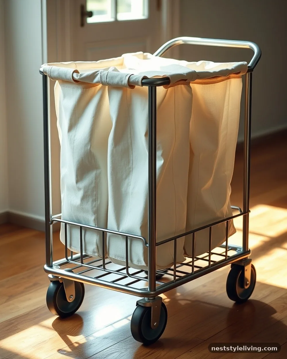 Rolling Laundry Sorters - 23 Farmhouse Laundry Room Ideas for a Cozy Space