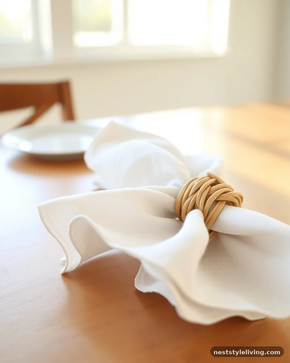 Seagrass Woven Napkin Rings - 16 Nature Inspired Table Ideas to Bring the Outdoors In