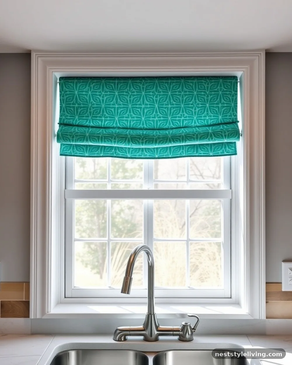 Teal Window Treatments - 15 Colorful Kitchen Ideas That Make Your Space Pop
