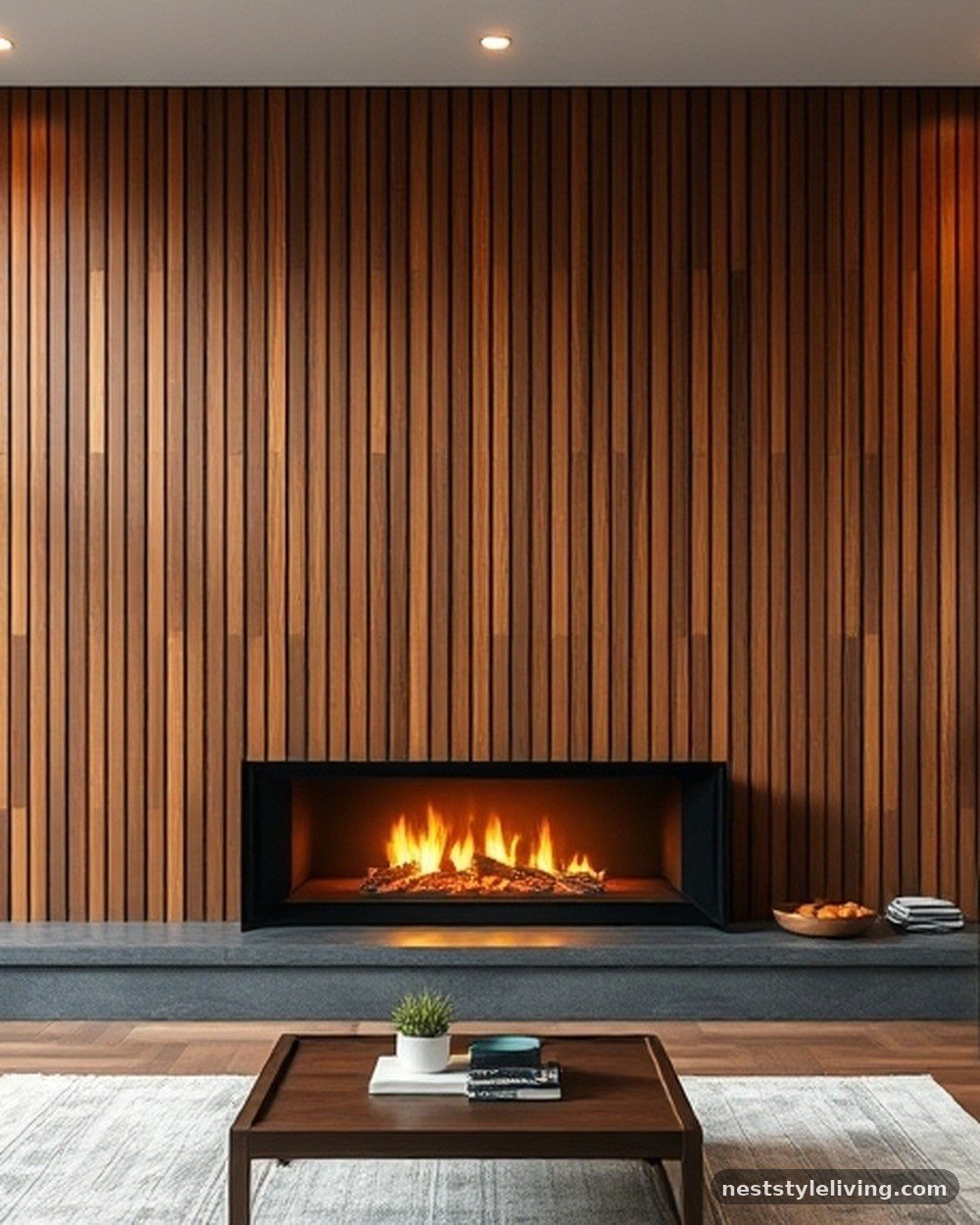 11. Vertical Slat Wood Paneling