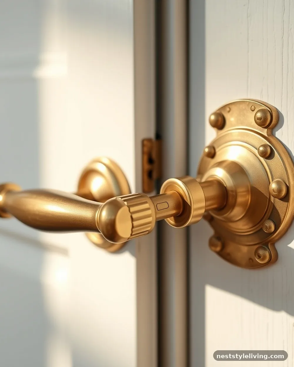 Antique Brass Hardware - 17 Farmhouse Entryway Ideas That Welcome Guests in Style