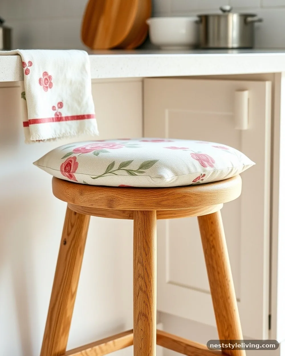 Botanical or Floral Textiles - 14 Cottage Kitchen Ideas for a Timeless Cozy Look
