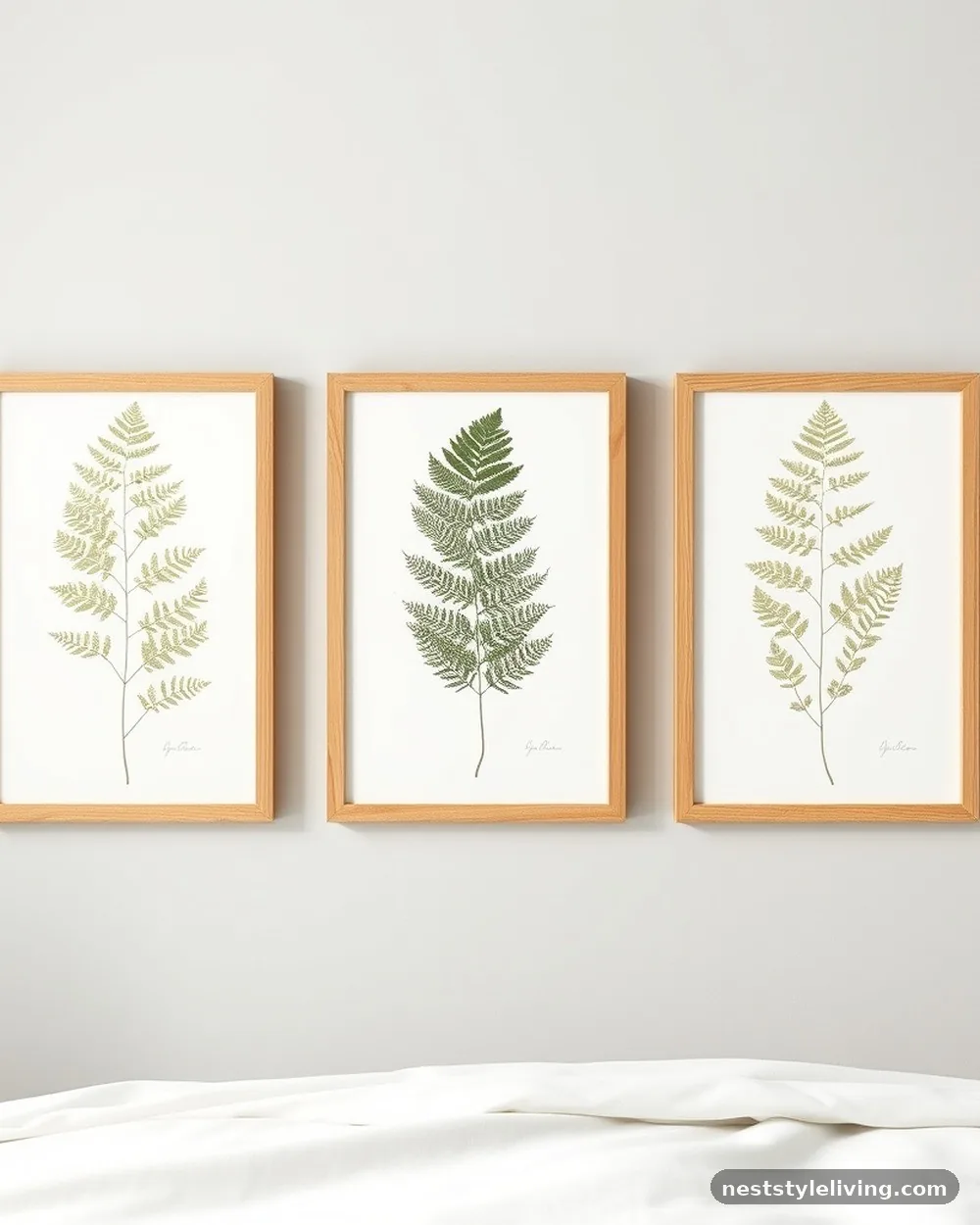 Botanical Wall Art in Wood Frames - 14 Cozy Farmhouse Bedroom Ideas You'll Want to Copy