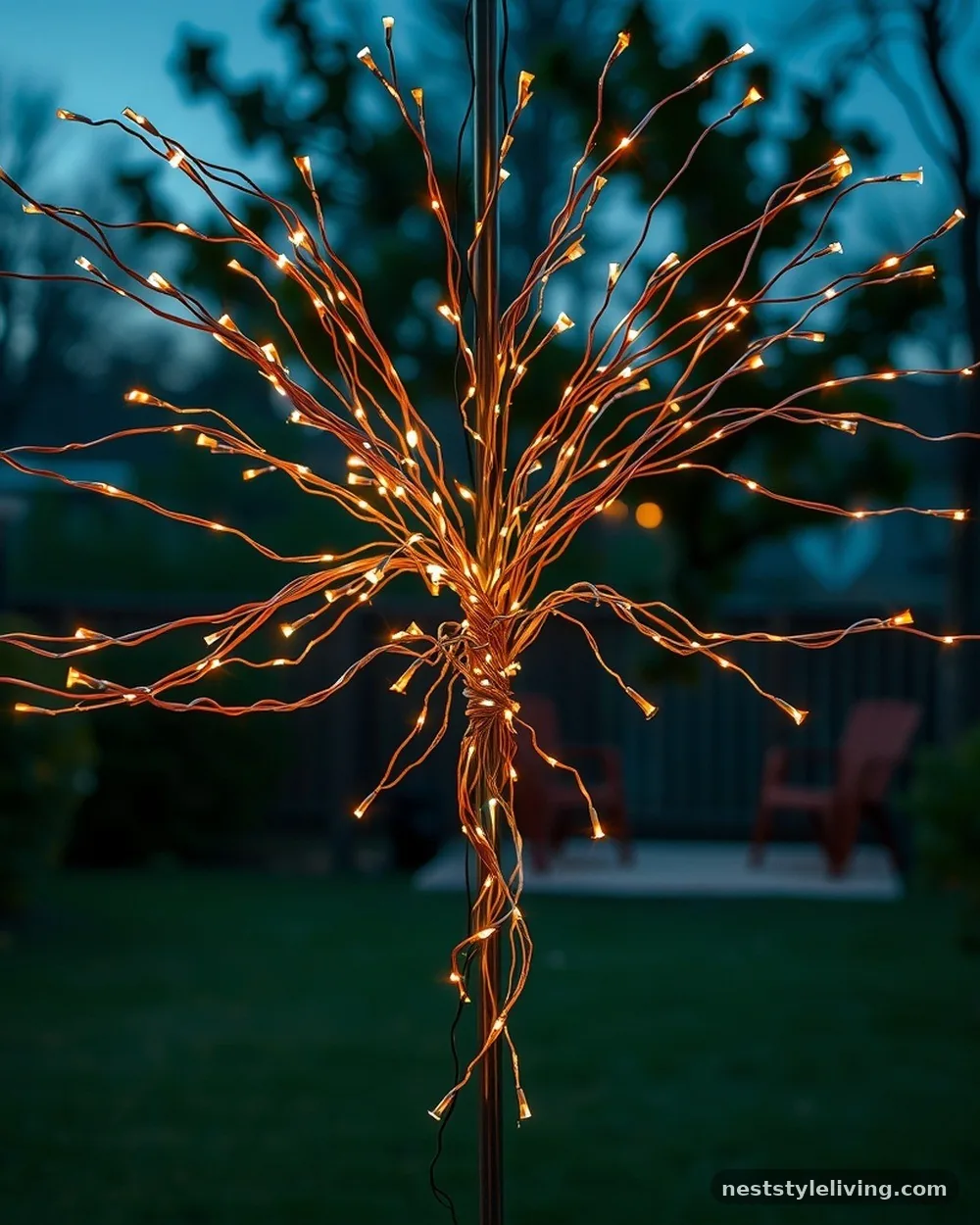Copper Wire Fairy Light Trees - 20 Outdoor Christmas Decorations to Brighten Your Yard