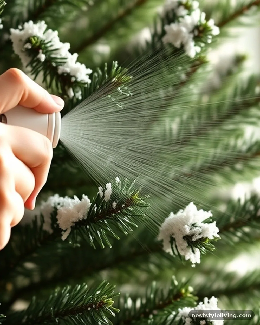 Faux Snow Flocking - 15 Christmas Tree Decor Ideas for a Magical Holiday
