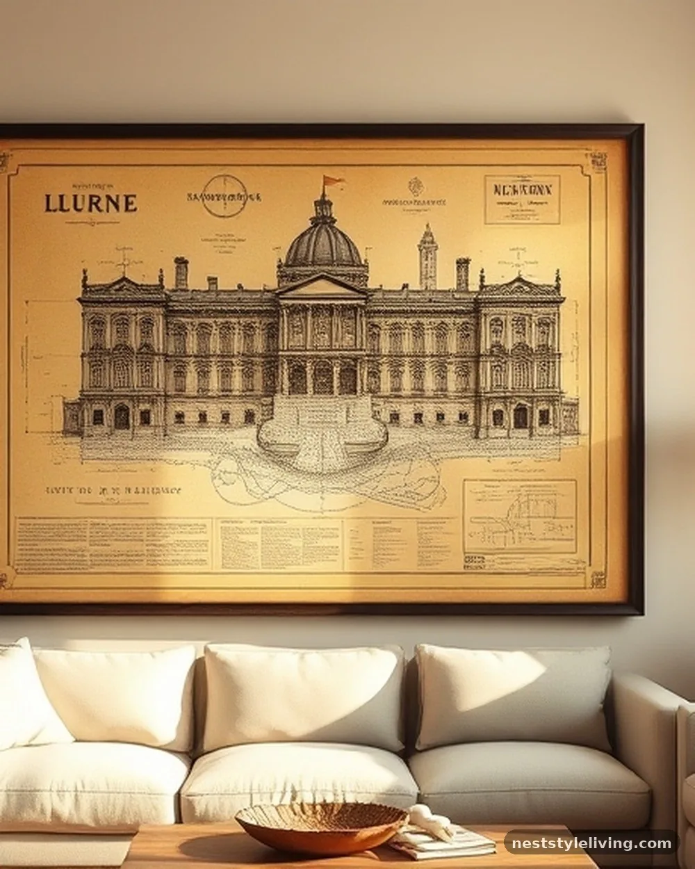 Large-Scale Maps or Blueprints - 15 Living Room Wall Art Ideas That Look Expensive