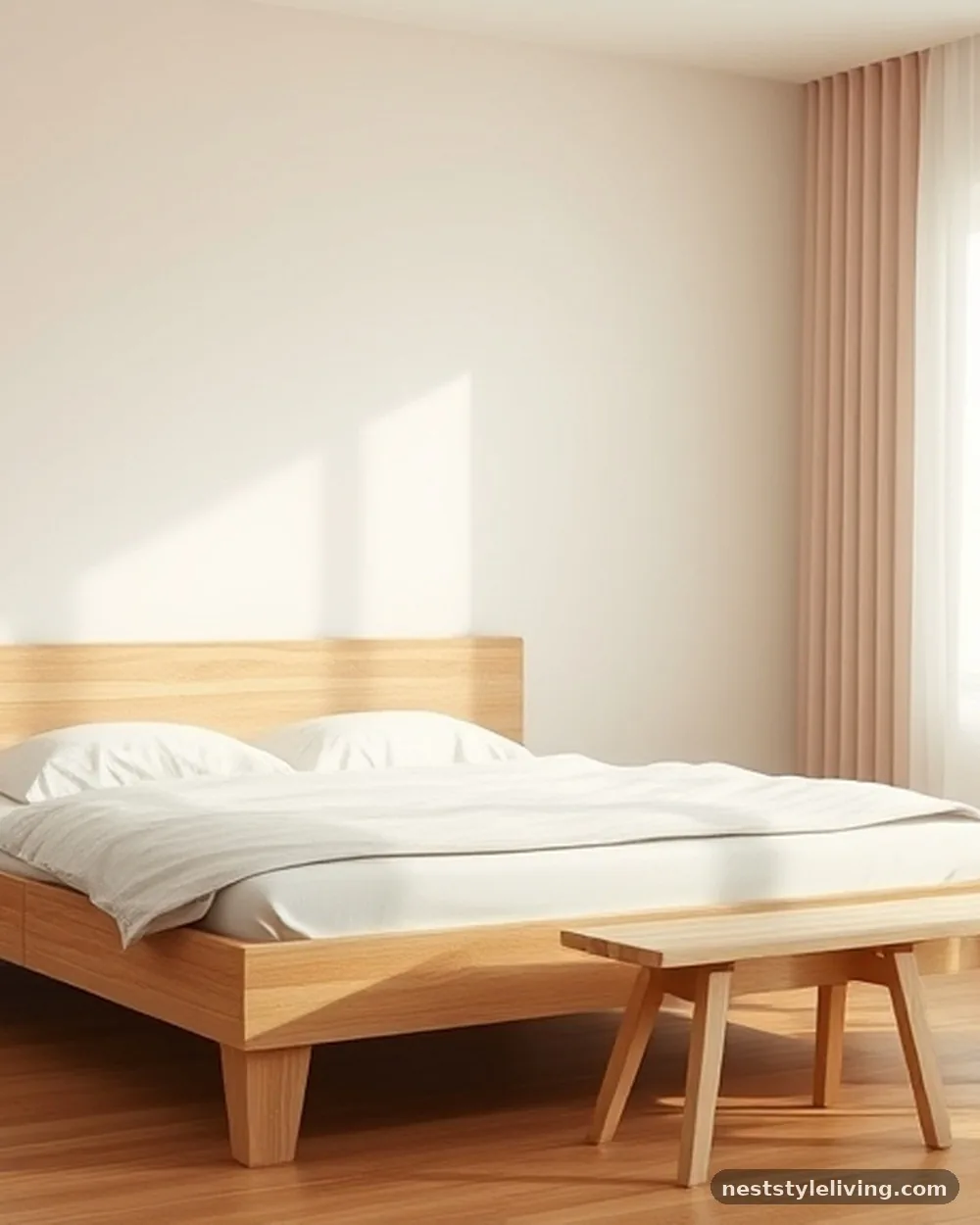Natural Wood Elements - 14 Minimalist Bedroom Ideas That Feel Calm and Cozy