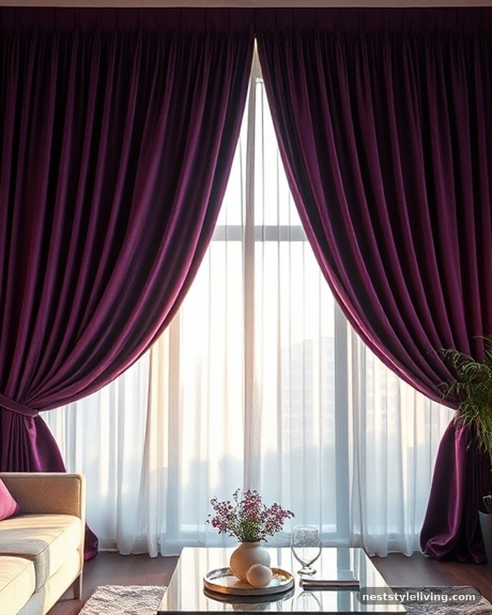 12. Rich Plum Velvet Curtains