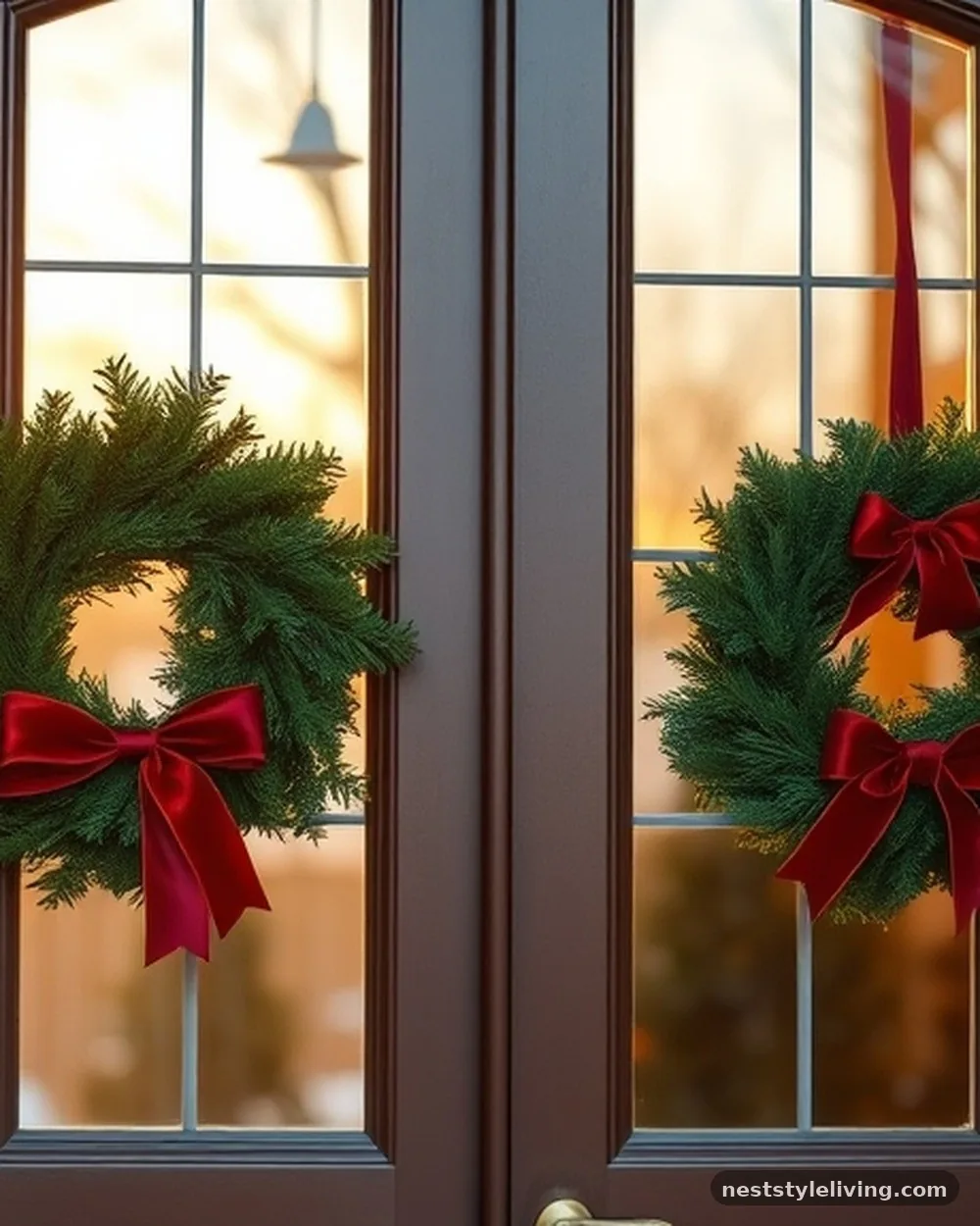 Window Wreaths - 19 Christmas Front Porch Decor Ideas to Wow Guests
