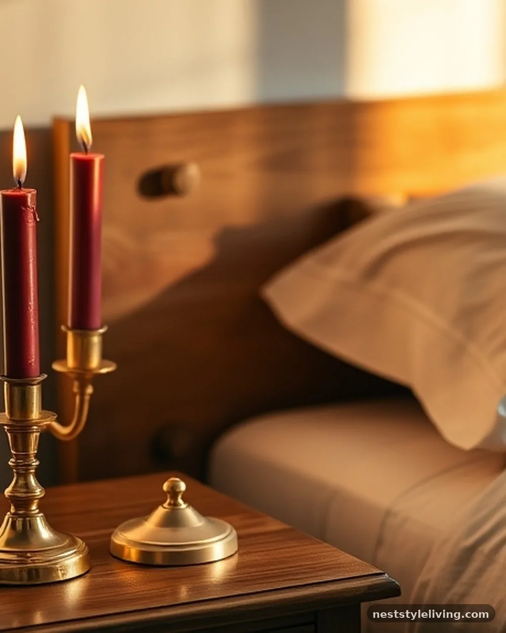 Brass or Gold Taper Candle Holders - 17 Christmas Bedroom Decor Ideas for a Cozy Holiday