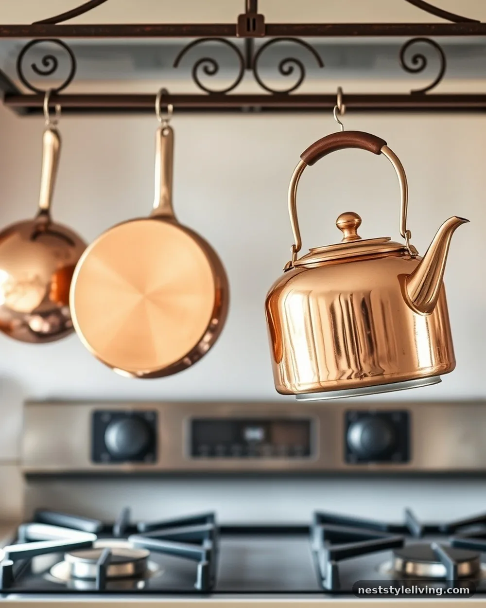 Copper Kitchen Accents - 20 Earthy Cottage Decor Ideas for a Calm Cozy Home