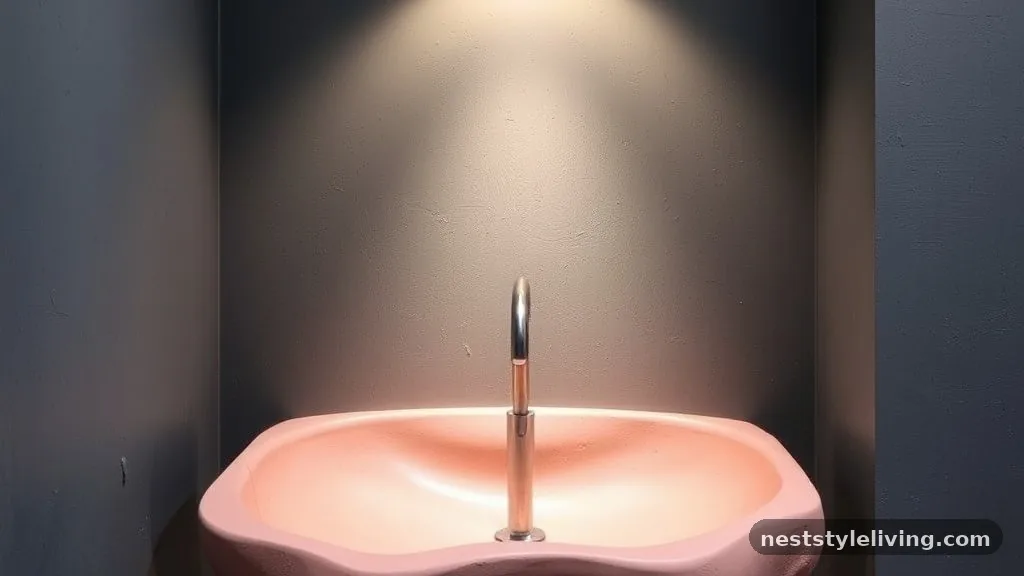 Pink-Tinted Concrete Sinks - 15 Pink Bathroom Designs That Make Every Space Pop