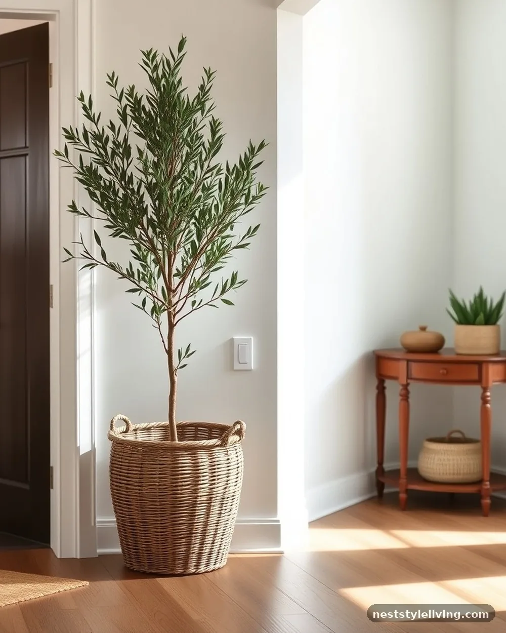 Potted Olive Tree - 17 Farmhouse Entryway Ideas That Welcome Guests in Style