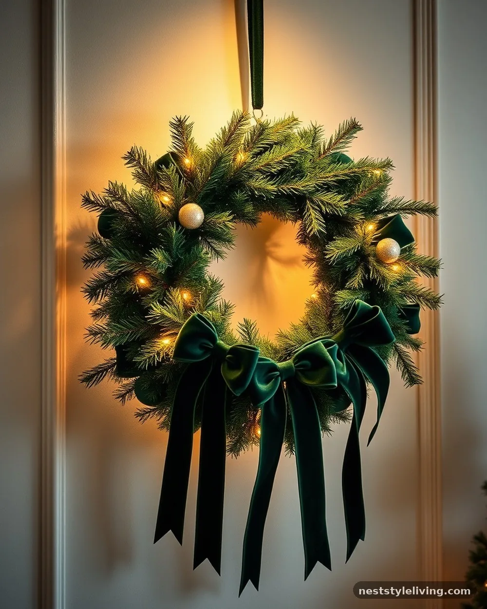 Velvet Ribbon Bows - 20 Timeless Christmas Home Ideas for Cozy Holidays
