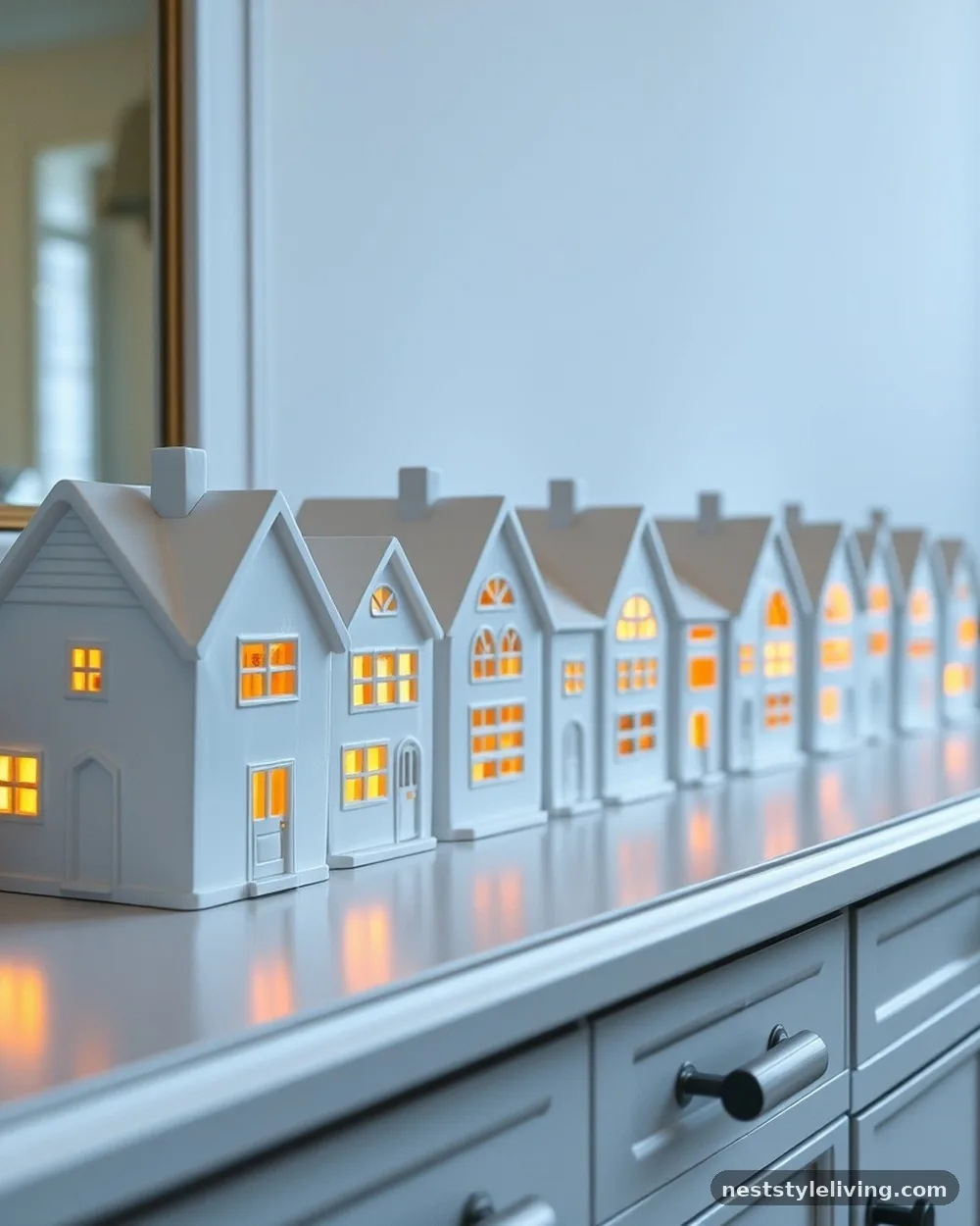 Ceramic House Village - 20 Timeless Christmas Home Ideas for Cozy Holidays