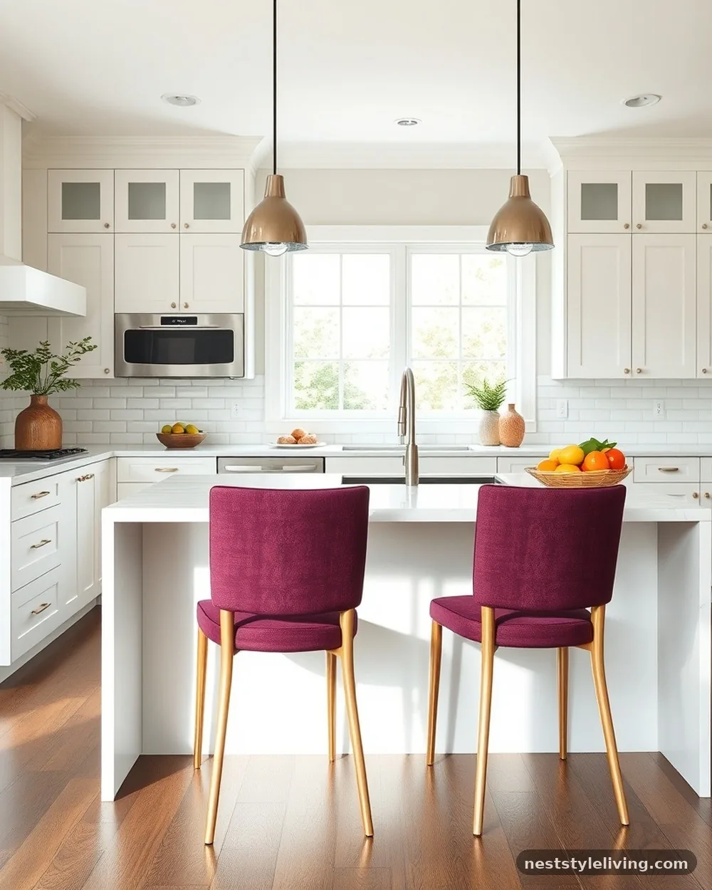 Deep Plum Kitchen Island Chairs - 15 Colorful Kitchen Ideas That Make Your Space Pop