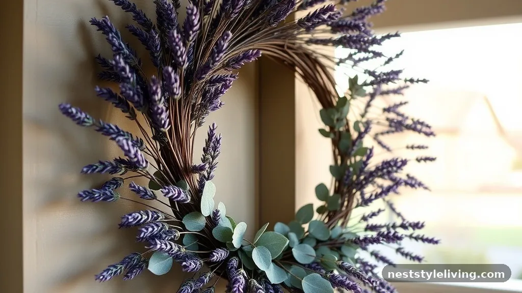 Dried Lavender and Eucalyptus Wreath - 16 Christmas Wreaths to Make Your Door Stand Out