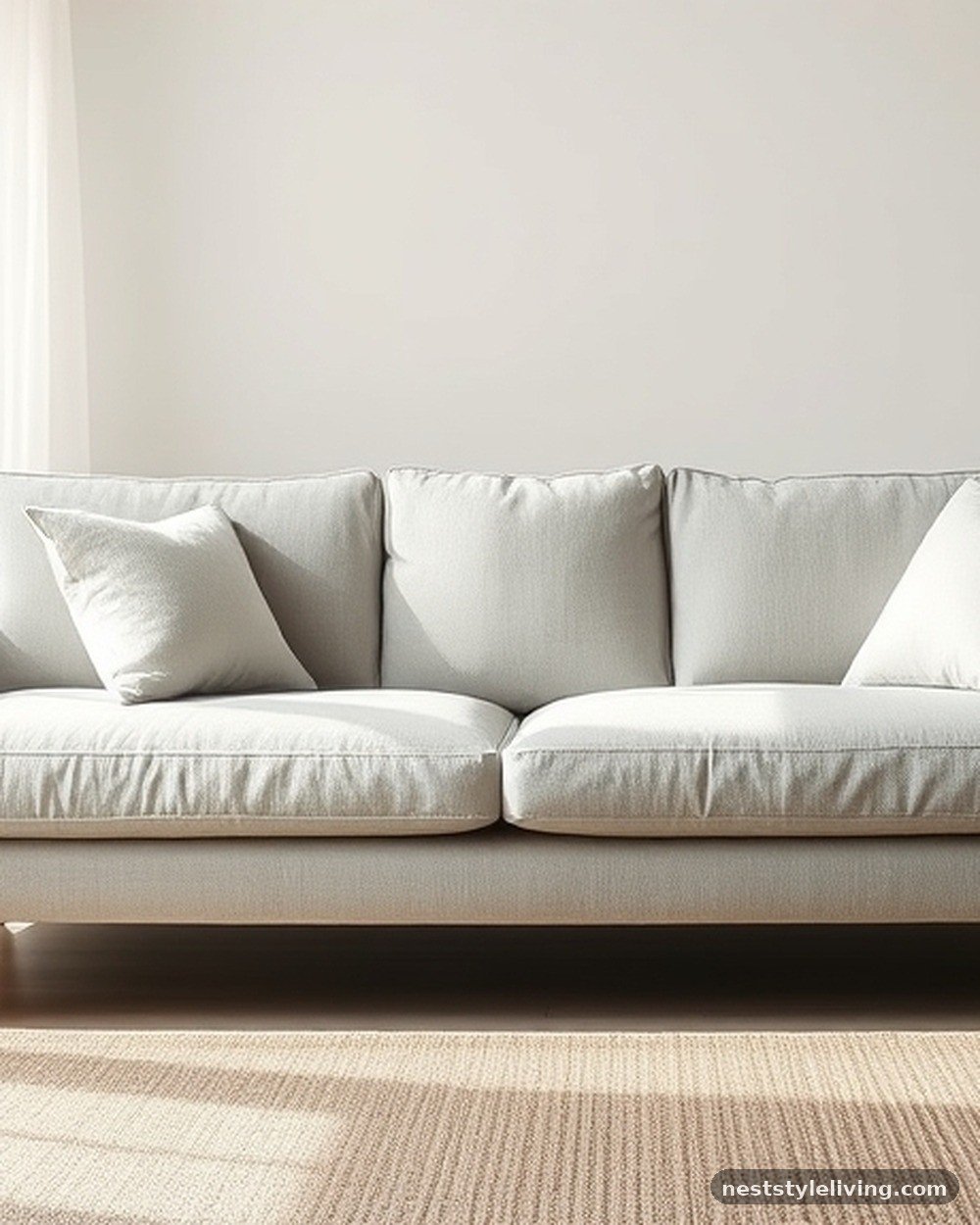14. Light Grey Linen Sofa
