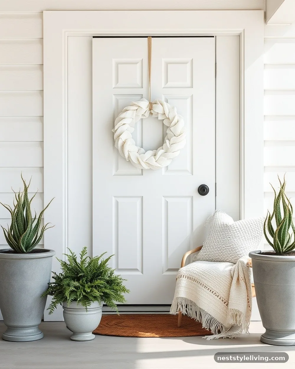 Monochromatic Color Schemes - 17 Winter Porch Ideas for a Cozy Seasonal Welcome