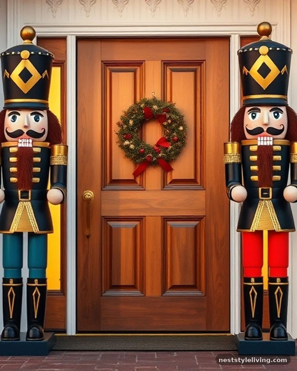 Nutcracker Sentries - 19 Christmas Front Porch Decor Ideas to Wow Guests