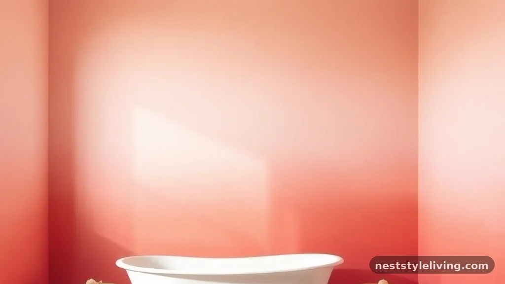 Pink Ombré Wall Treatment - 15 Pink Bathroom Designs That Make Every Space Pop