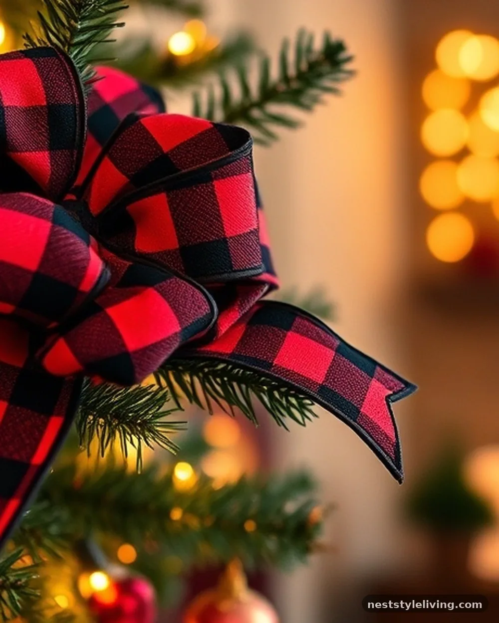 Plaid Ribbon Accents - 15 Christmas Tree Decor Ideas for a Magical Holiday