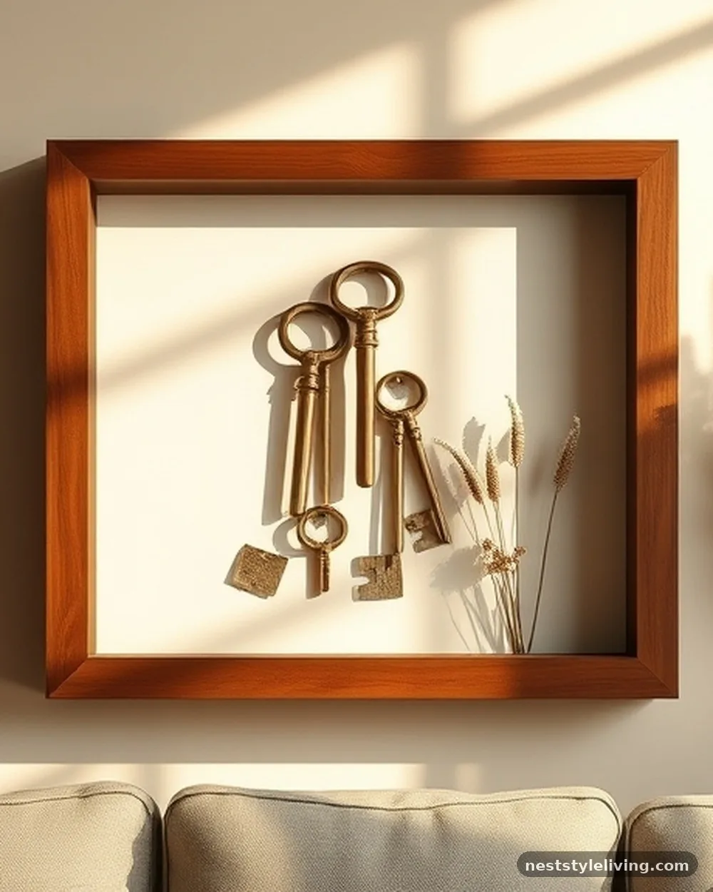 Shadow Box with Found Objects - 15 Living Room Wall Art Ideas That Look Expensive