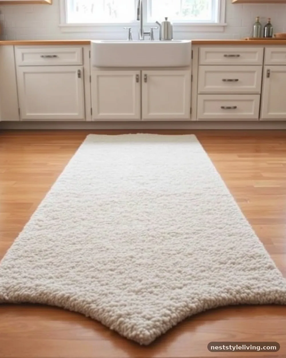 Soft Wool Area Rug - 15 Warm Neutral Kitchen Ideas for a Cozy Stylish Look