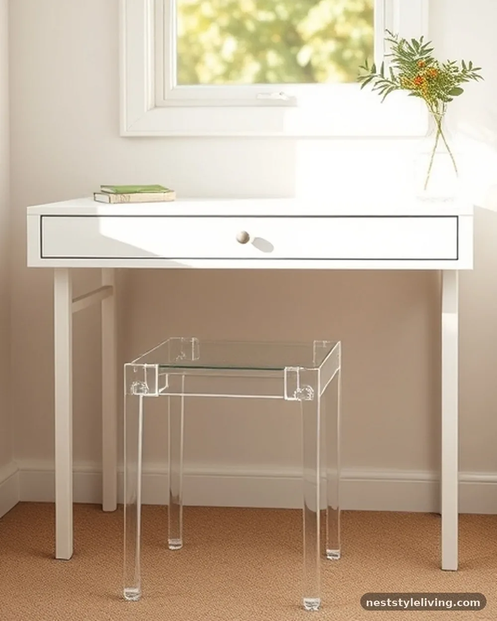 Clear Acrylic Furniture - 18 Small Bedroom Vanity Ideas That Maximize Space