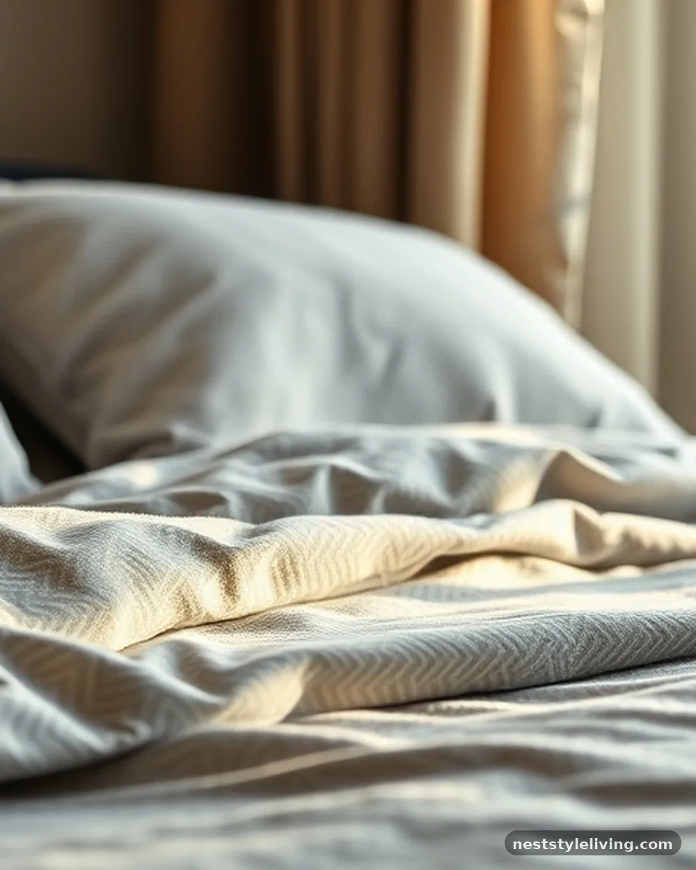Flannel Sheets in a Subtle Neutral Pattern - 17 Christmas Bedroom Decor Ideas for a Cozy Holiday