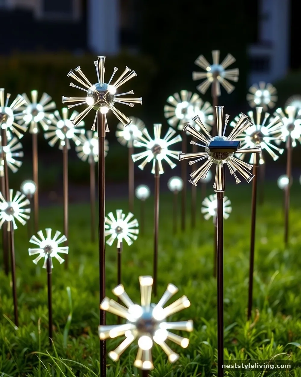 Solar-Powered Starburst Stakes - 20 Outdoor Christmas Decorations to Brighten Your Yard