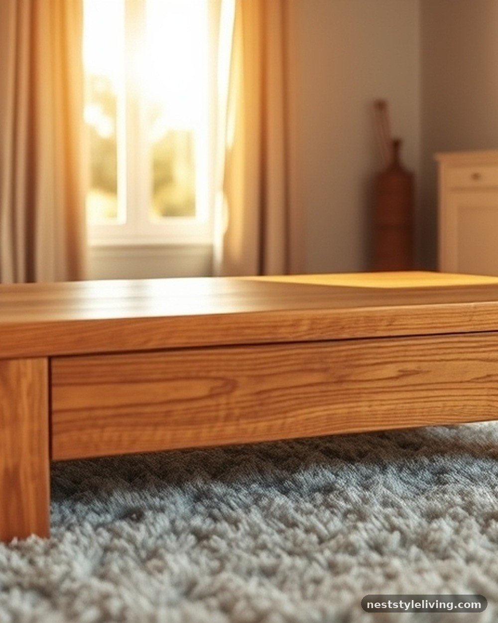 15. Warm Honey Wood Coffee Table