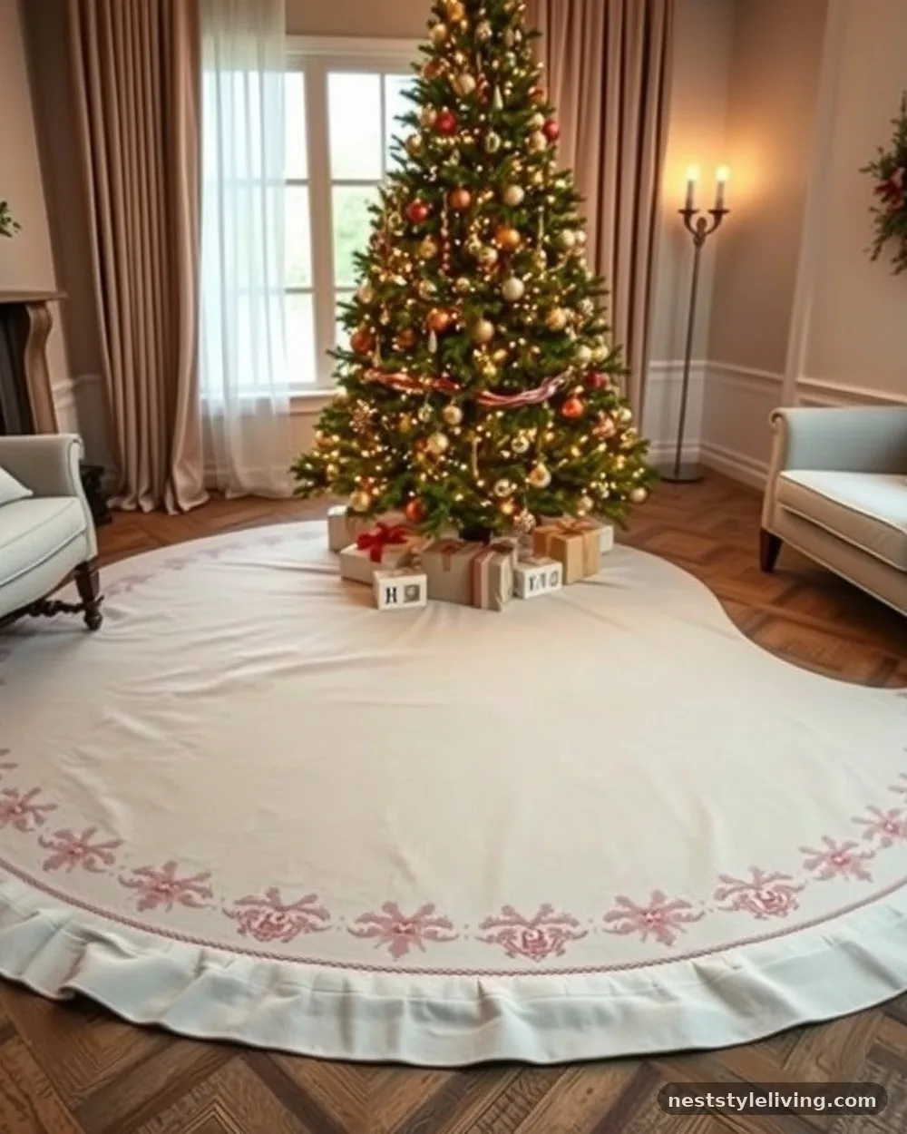 Beaded or Embroidered Tree Skirts - 18 Classy Christmas Decor Ideas That Look Expensive