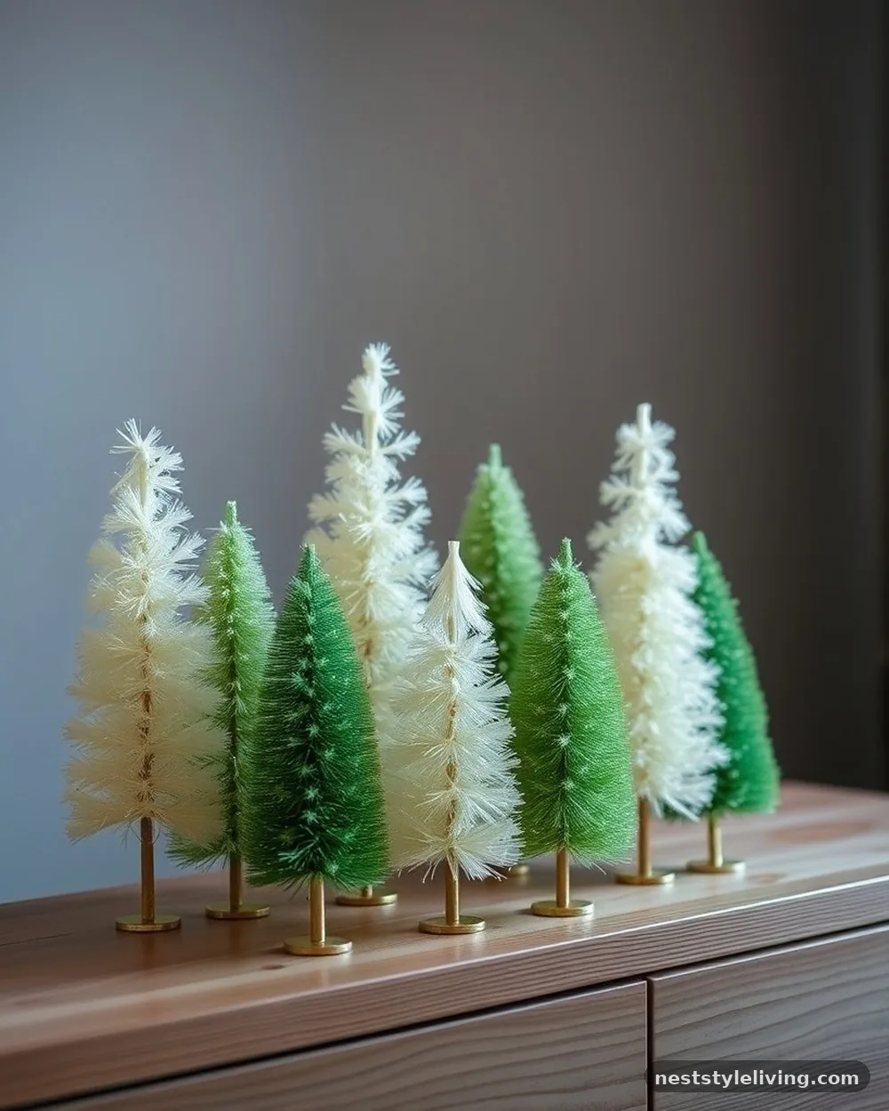 Bottle-Brush Tree Forests - 20 Timeless Christmas Home Ideas for Cozy Holidays