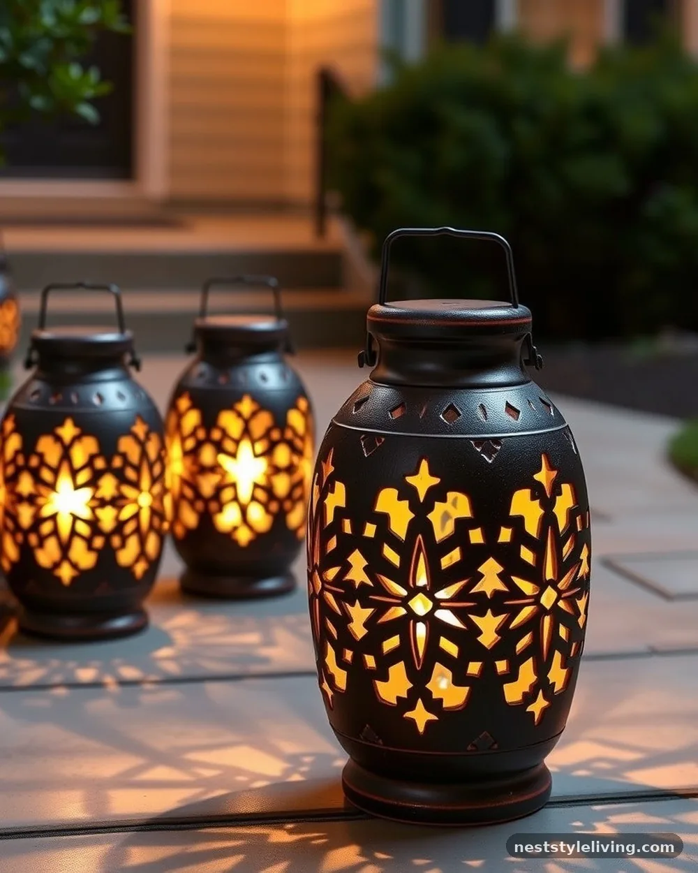 Ceramic Holiday Lanterns - 20 Outdoor Christmas Decorations to Brighten Your Yard