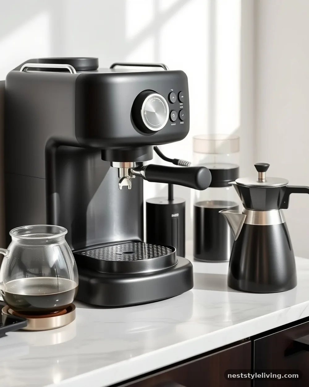Matte Black Appliance Aesthetic - 21 Coffee Bar at Home Ideas for a Stylish Cozy Space